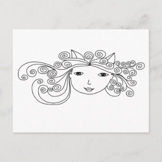 Kat Kat Girl Briefkaart