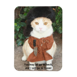Kat/Kat in Buckskin met Davy Crockett Quote Magneet