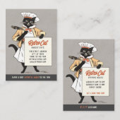 Kat kat kaf kookplaat kaf kookplaat kookplaat kaf  visitekaartje (Voorkant / Achterkant)