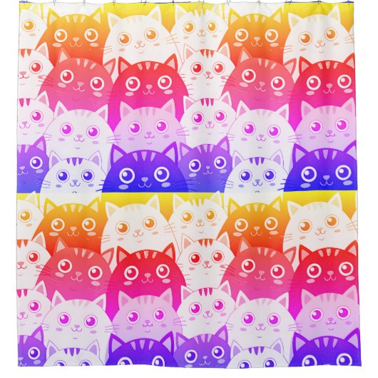 Kat Kat Kaleidoscope Douchegordijn (Voorkant)