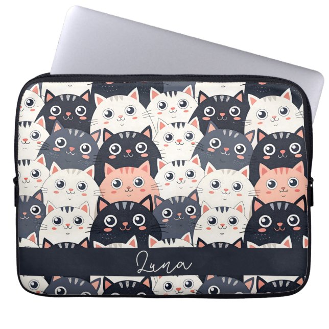 Kat Kat Kaleidoscope Laptop Sleeve (Voorkant)