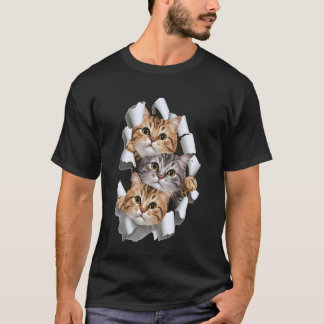 Kat, Kat, Kat Gescheurde Stof, Kitten,Kitty T-shirt