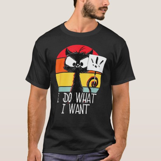 Kat- kat-kat-kat die ik doe wat ik zwart wil t-shirt (Voorkant)
