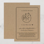 Kat Kat Kitten Baby shower Uitnodiging (Voorkant / Achterkant)