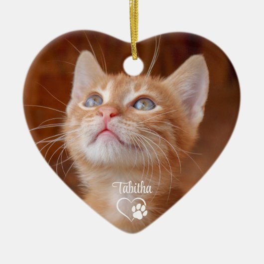 Kat kat kitten foto keramisch ornament (Voorkant)