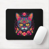 Kat Kat Kitten Paws Sugar Skull Calavera Hwe Muismat (Met muis)