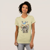 Kat Kat Kitten spelen met botervliegen T-shirt (Voorkant volledig)
