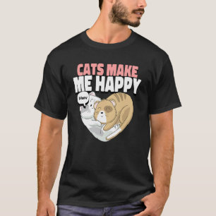 Kat Kat maakt me blij Knuffelende katjes in hart T-shirt