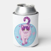 Kat Kat Meow Pink Kitten Persian Cat Blikjeskoeler (Blikje Voorkant)