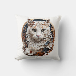 Kat, kat met bloem kussen