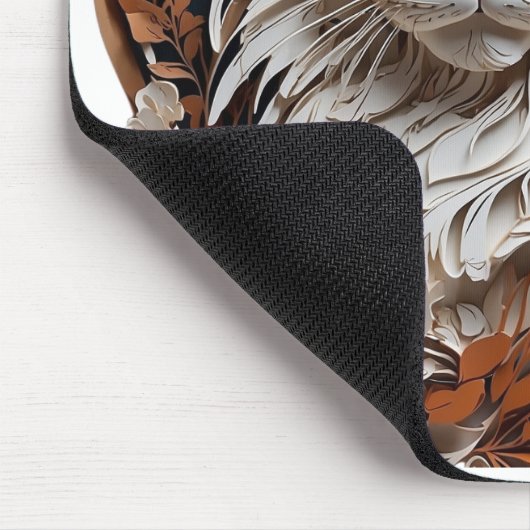 Kat, kat met bloem muismat (Hoek)