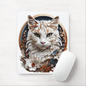 Kat, kat met bloem muismat (Met muis)