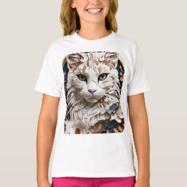 Kat, kat met bloem t-shirt