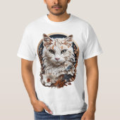 Kat, kat met bloem t-shirt (Voorkant)