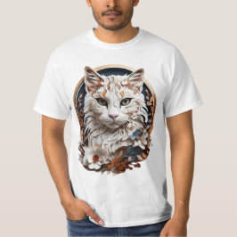 Kat, kat met bloem t-shirt