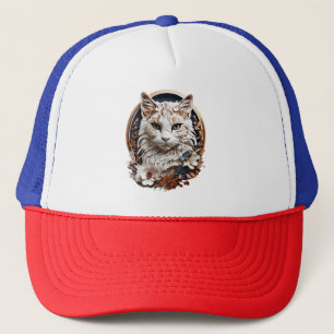Kat, kat met bloem trucker pet
