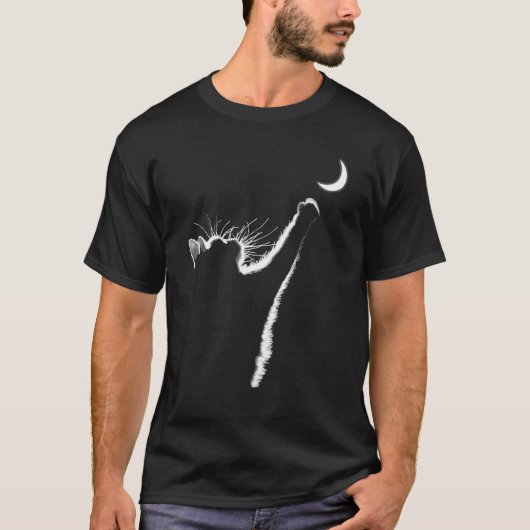 Kat Kat Met Maan T-shirt (Voorkant)