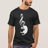Kat Kat Muziek afspelen Clef Piano Musician Treble T-shirt (Voorkant)