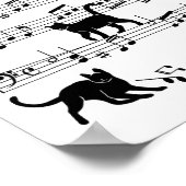 Kat Kat Muziek afspelen Schoonmaken Piano Musician Poster (Hoek)