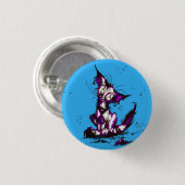 kat, kat paars kat ronde button 3,2 cm (Voorkant /achterkant)