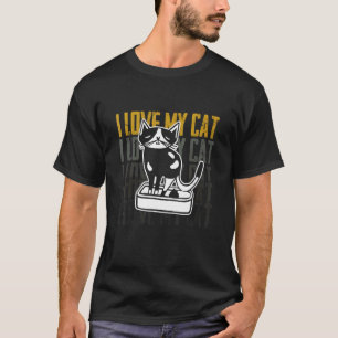 Kat Kat Poep Bak Vuilnis Opruimen Na Huisdieren 1 T-shirt
