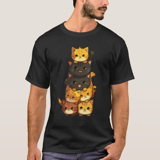 Kat Kat Schattige Kitty Berg T-shirt (Voorkant)