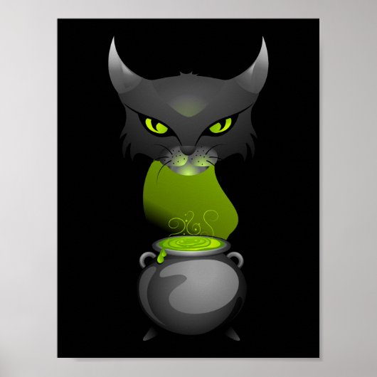Kat-katalysator met groen stoom poster (Voorkant)