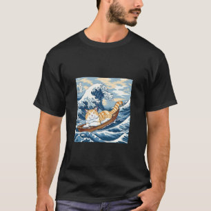 Kat Katsushika Hokusai Kanagawa Golf Neta Grap Gag T-shirt