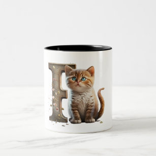 Kat-kattebeker met antiquiteiten - Type F Tweekleurige Koffiemok