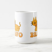 Kat kattedier met een staartstaartstang dappere br koffiemok (Center)