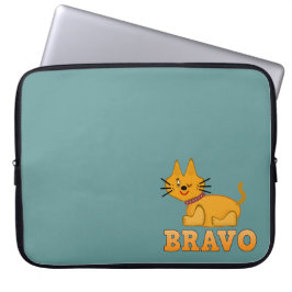 Kat kattedier met een staartstaartstang dappere br laptop sleeve