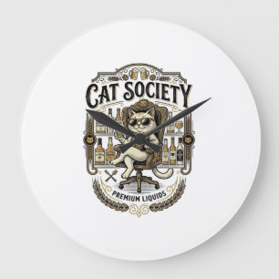 Kat Katten Alcohol Bar Humor Vintage Vector A Grote Klok