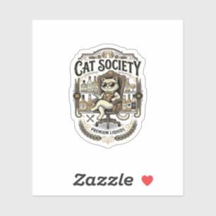 Kat Katten Alcohol Bar Humor Vintage Vector A Sticker