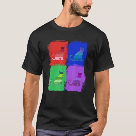 Kat Katten Kat Pop Art T-shirt (Voorkant)