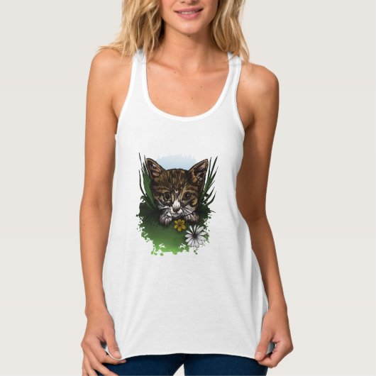 kat, katten, kittens, huisdieren, wild, schattig,  tanktop (Voorkant)