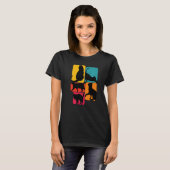 Kat katten Retro T-shirt (Voorkant volledig)