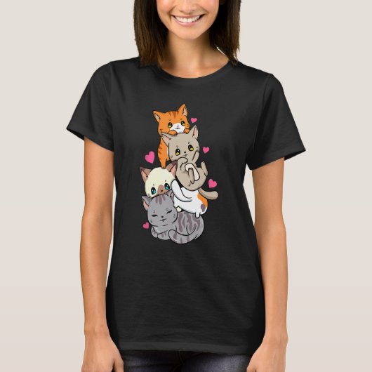 Kat Katten Schattig Kitty Neko Cadeau T-shirt (Voorkant)