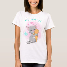 Kat-kattenfamilie kattemoedershirt, beste mam ooit