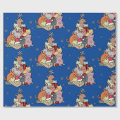 Kat-kattenkat met kerstkat cadeaupapier (Vlak)