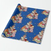 Kat-kattenkat met kerstkat cadeaupapier (Uitgerold)