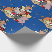 Kat-kattenkat met kerstkat cadeaupapier (Hoek)