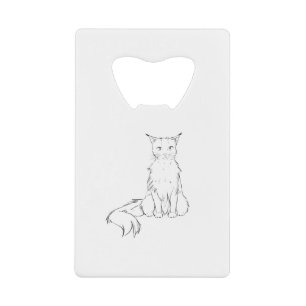 Kat kattenkattenvoer Kat Keukentrekjes Zitten Huis Creditkaart Flessenopener