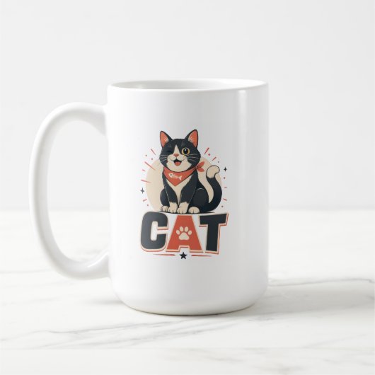 Kat, kattenliefhebber koffiemok (Links)