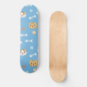 Kat-kattenpatroon katten en vis persoonlijk skateboard (Voorkant)