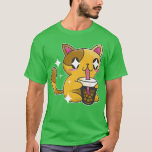 Kat Kawaii Boba Tea Cat Japan T-shirt