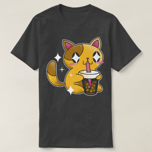 Kat Kawaii Boba Tea Cat Japan T-shirt (Design voorkant)