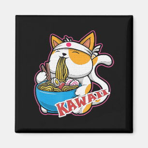  kat kawaii die ramen eet retro Japane Magneet