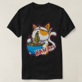 kat kawaii die ramen eet retro Japane T-shirt (Design voorkant)
