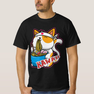 kat kawaii die ramen eet retro Japane T-shirt