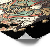 Kat Kawaii Style Samurai Anime Kitten Japans Poster (Hoek)